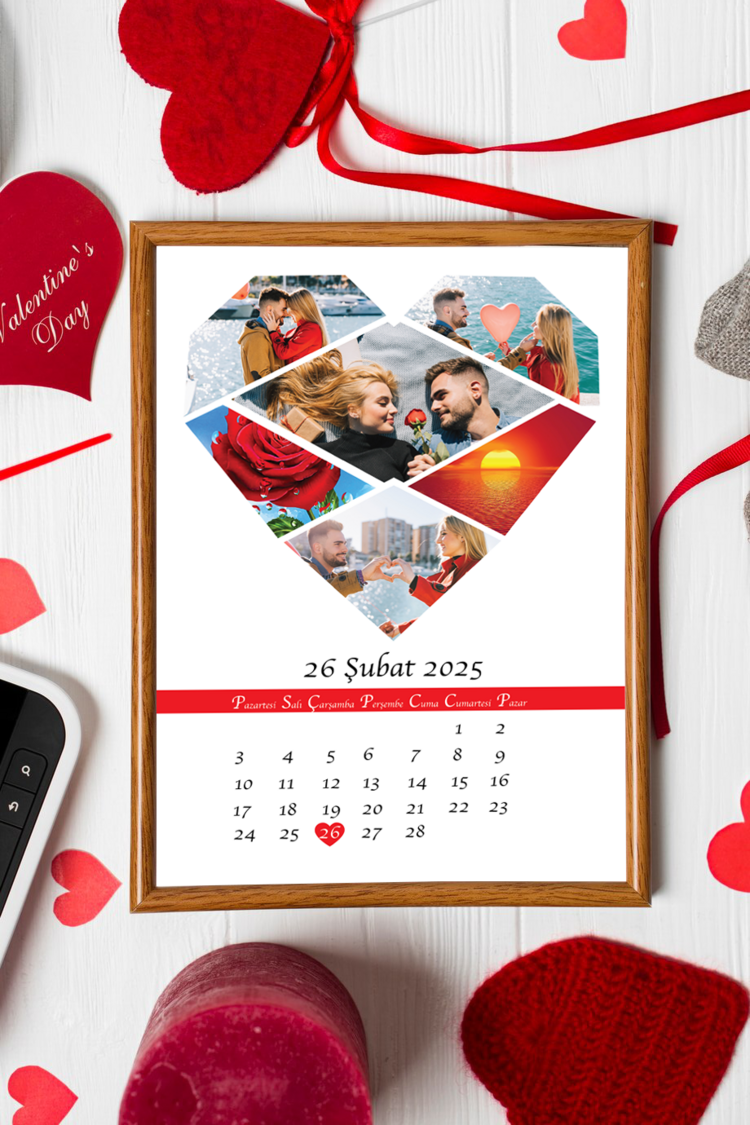 Çiftlere Özel Takvimli Çerçeve Tasarımı
