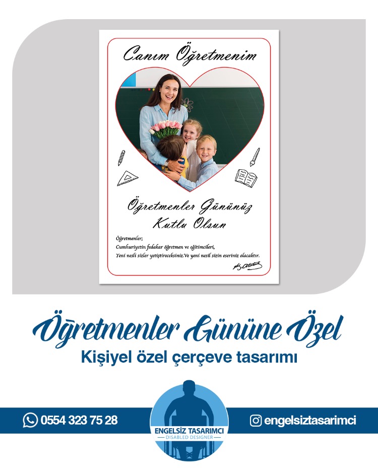 Öğretmenler Gününe Özel, Kişiye Özel Çerçeve Tasarımı