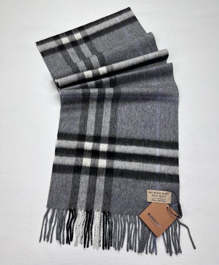 %100 kaşmir gri mavi atkı