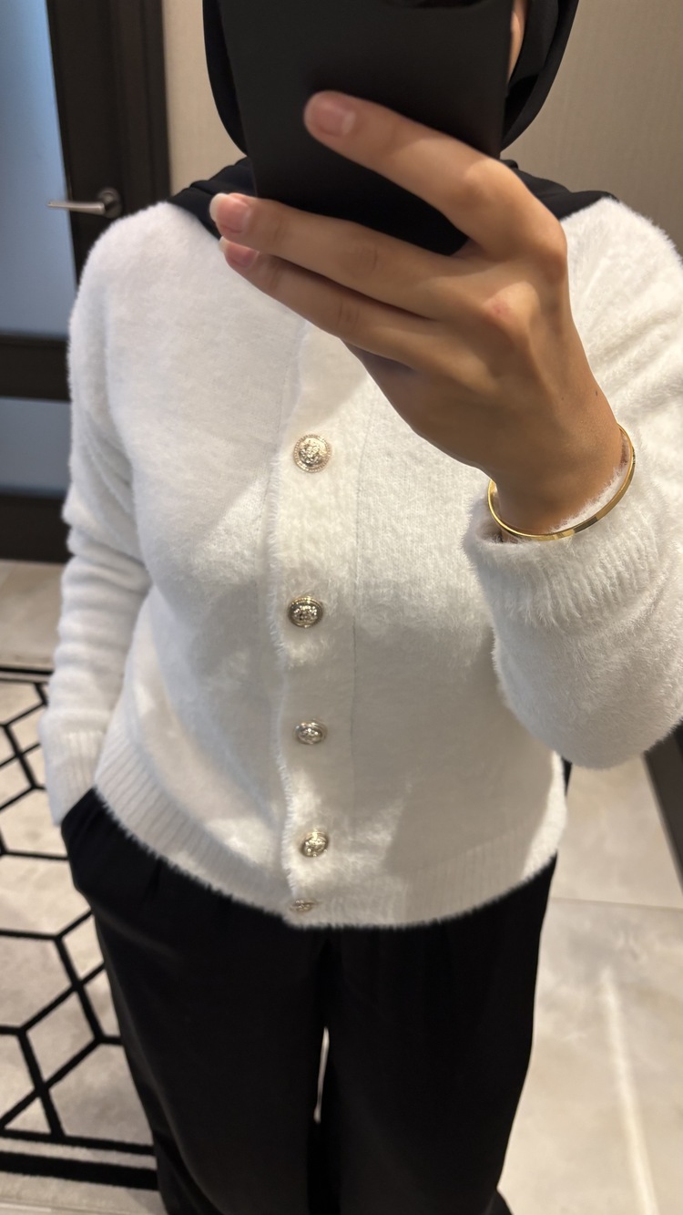 Beyaz Angora Hırka