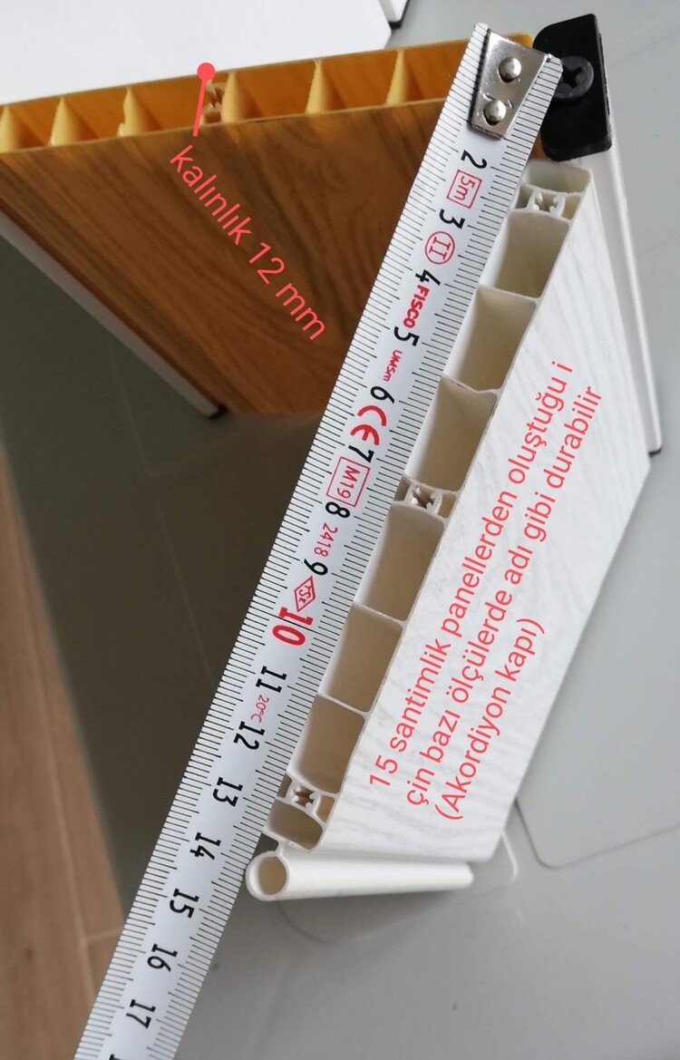 150 h200 AKORDİYON KATLANIR KAPI BEYAZ ÇİFT AÇILIM 156h218