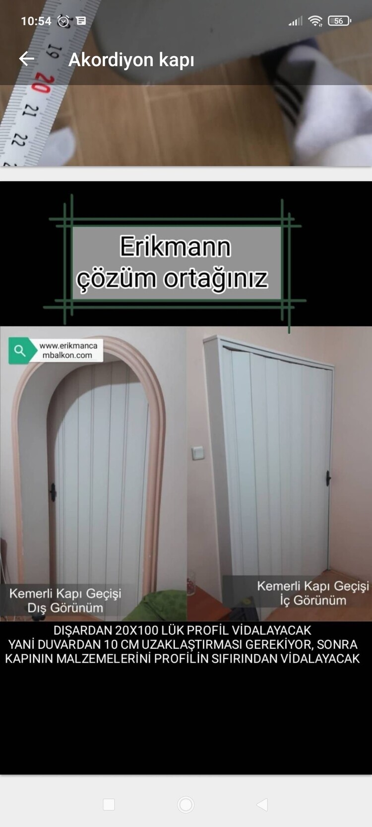 150 h200 AKORDİYON KATLANIR KAPI BEYAZ ÇİFT AÇILIM 156h218