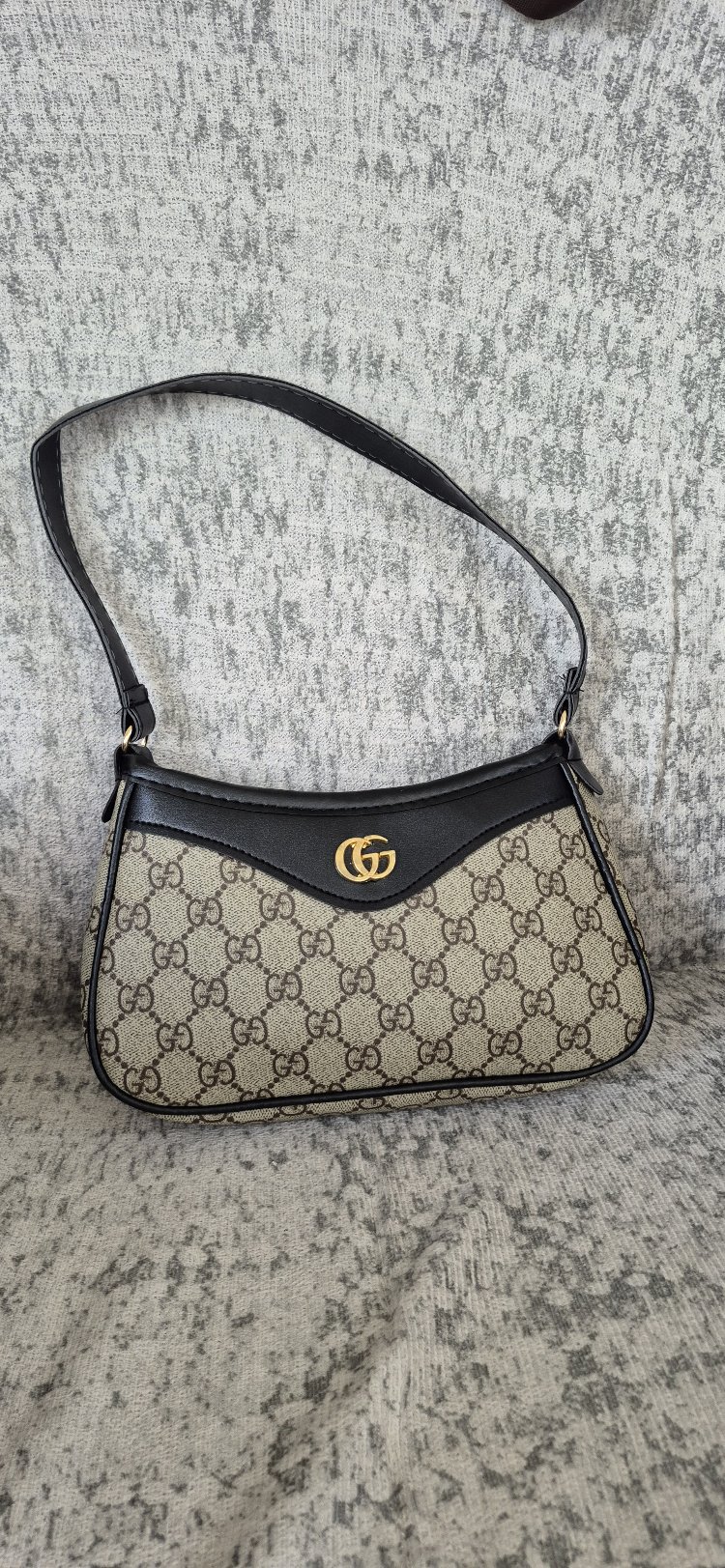 Eko Gucci Şerit Siyah Baget Çanta 