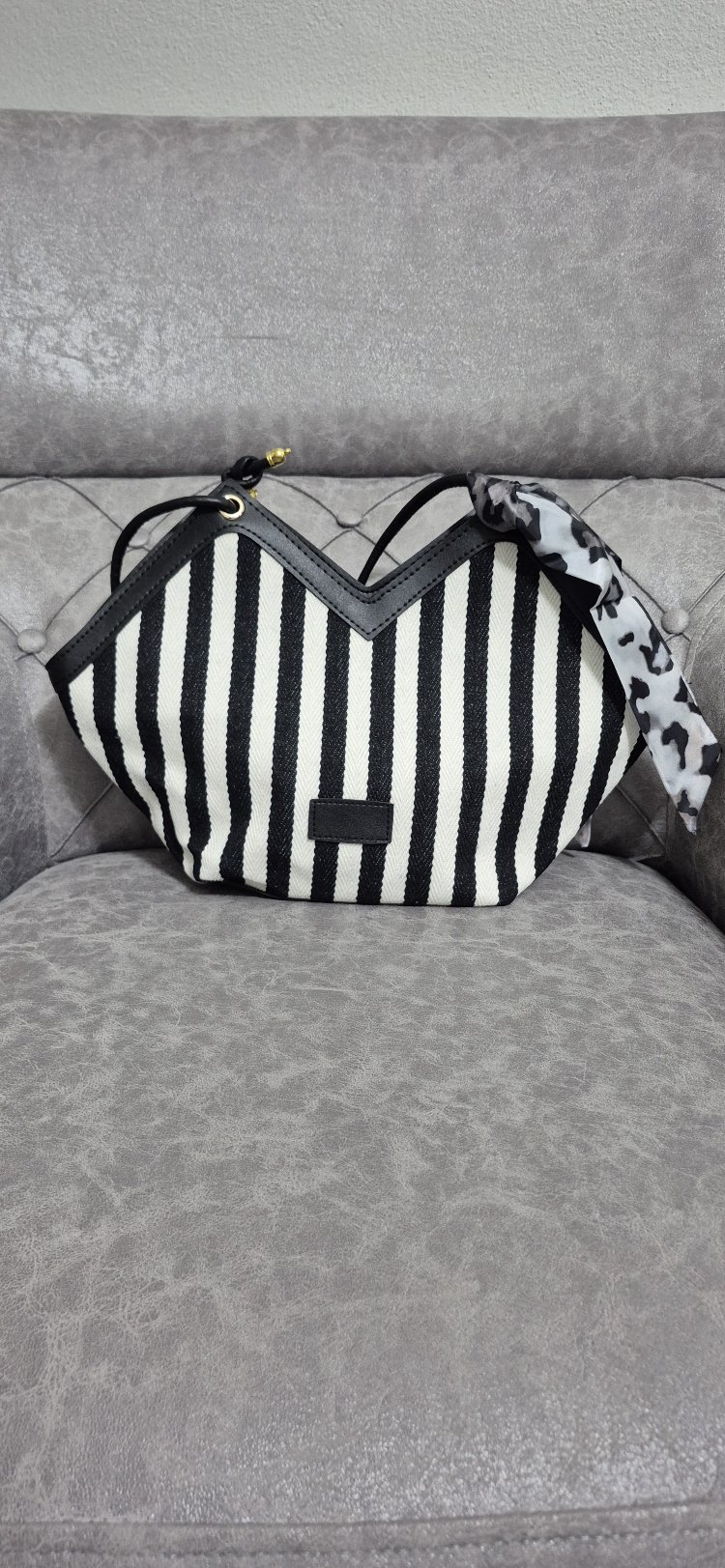 beach bag Siyah çizgi Kalın