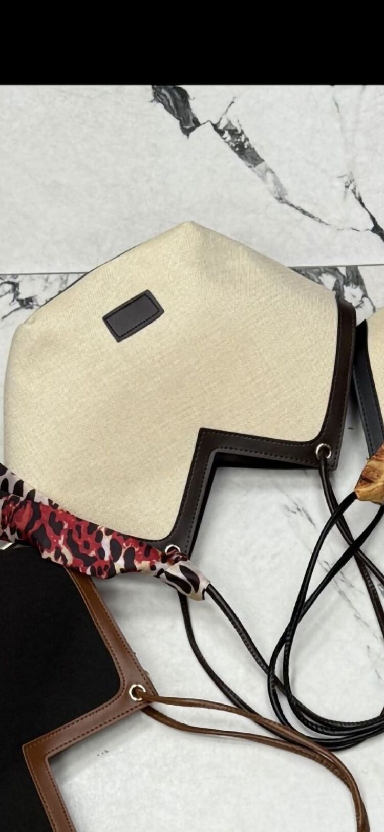 beach bag keten Acıkahve