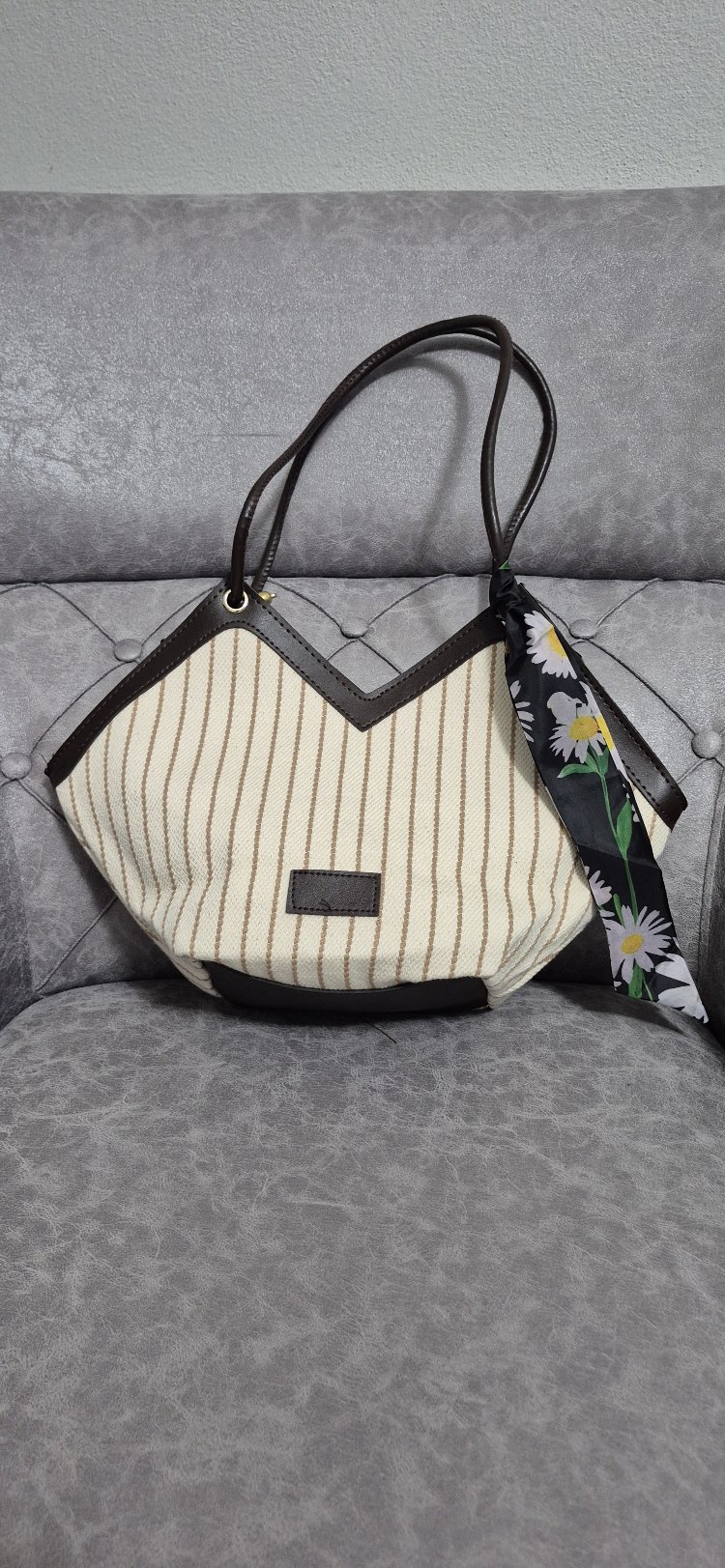 beach bag Kahve Kahve çizgi desen
