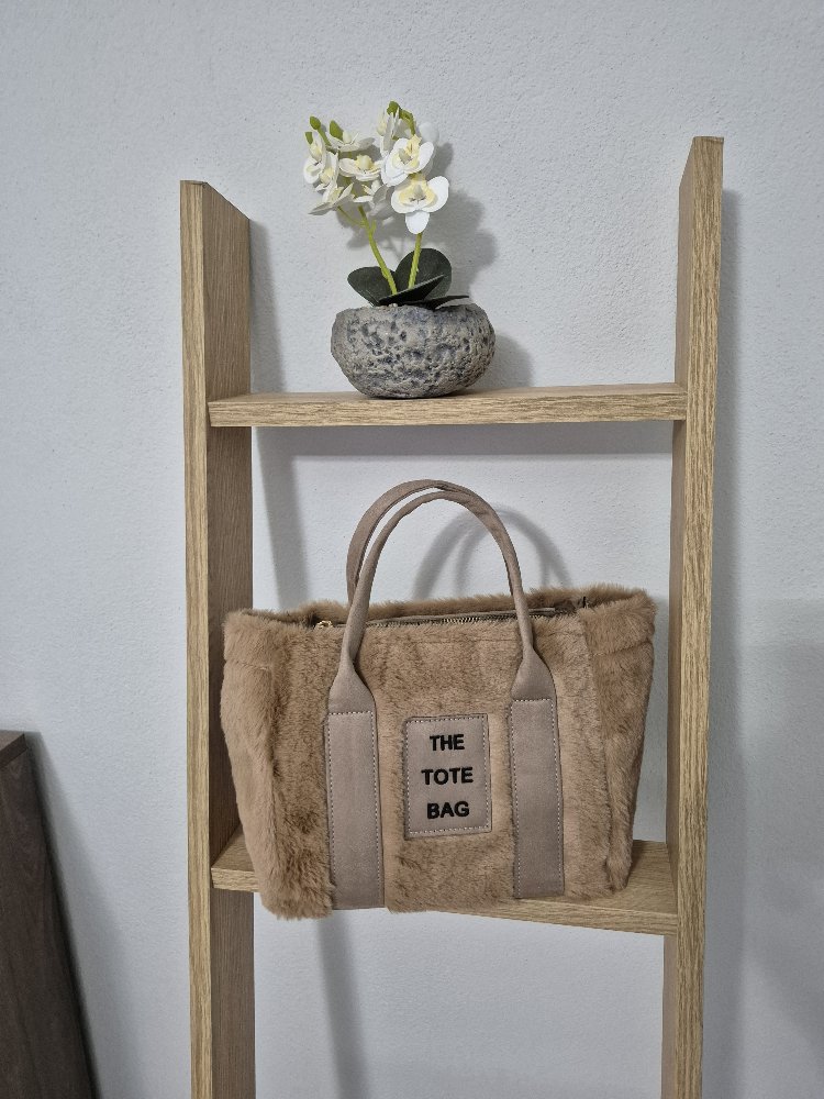 Tote Bag Peluş Vizon
