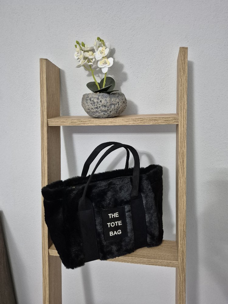 Tote Bag Peluş Siyah