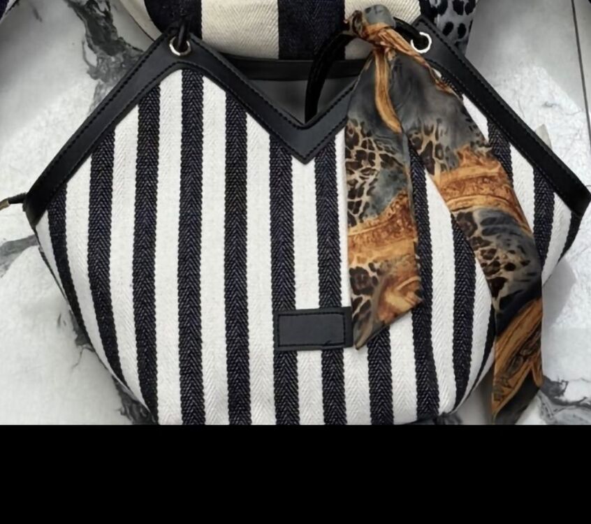 beach bag Siyah çizgi Kalın