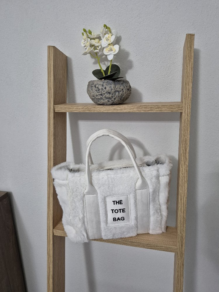 Tote Bag Peluş Beyaz