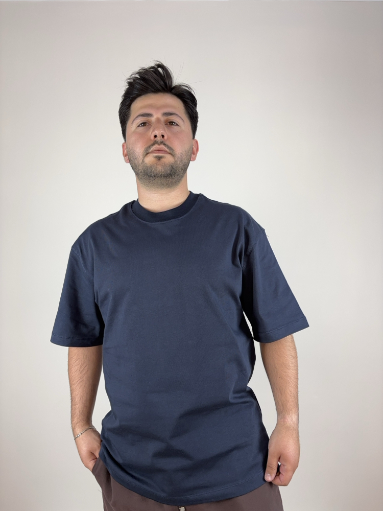 Lacivert Basıc Oversize Tişört 