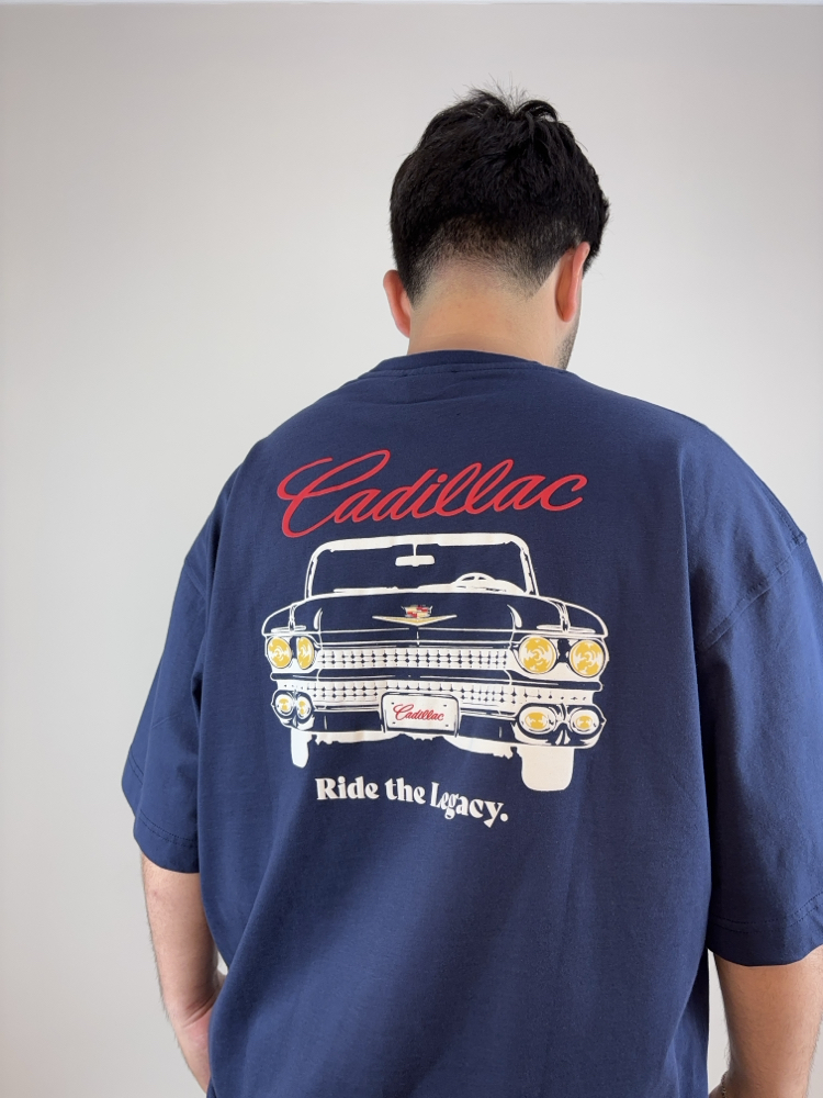 RSP-Lacivert Cadillac Baskılı Tişört 