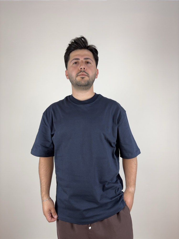Lacivert Basıc Oversize Tişört 