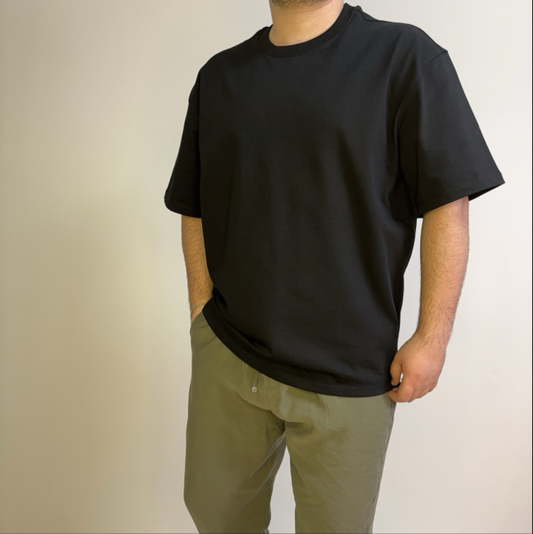 Siyah Basıc Oversize Tişört 