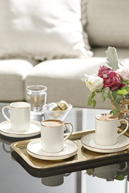 English home 6 li fincan takımı gold