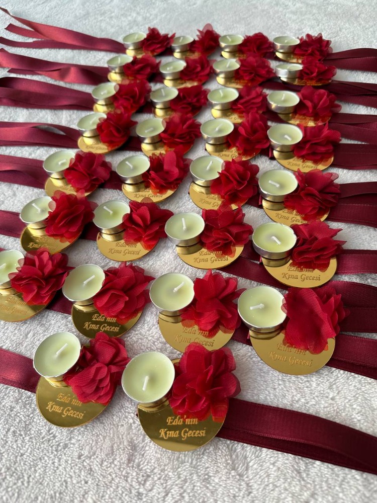 20 Pers. LED-Handkerzen mit Spiegelplexi oder Laser-Blumen | EW-292666