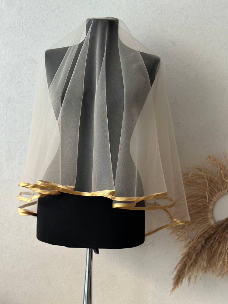 Brautschleier mit Satinrand | EW-292629