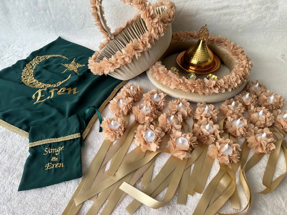 Beige Blossom – Lasergeschnittenes Henna-Set mit Blumen | EW-292656