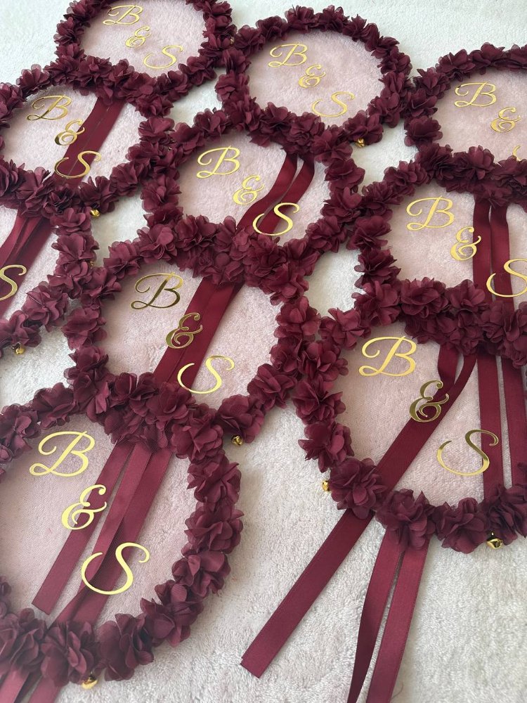 10x Lasergeschnittenes, florales Brautjungfern-Tamburin | EW-292647