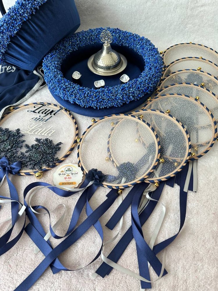 Henna-Set: Elegante Kombination aus Blau und Marineblau | EW-292693