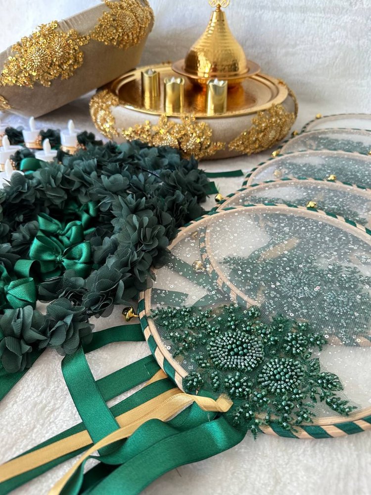 Braut-Hennaset – Goldene Spitze Smaragd Serie | EW-292635