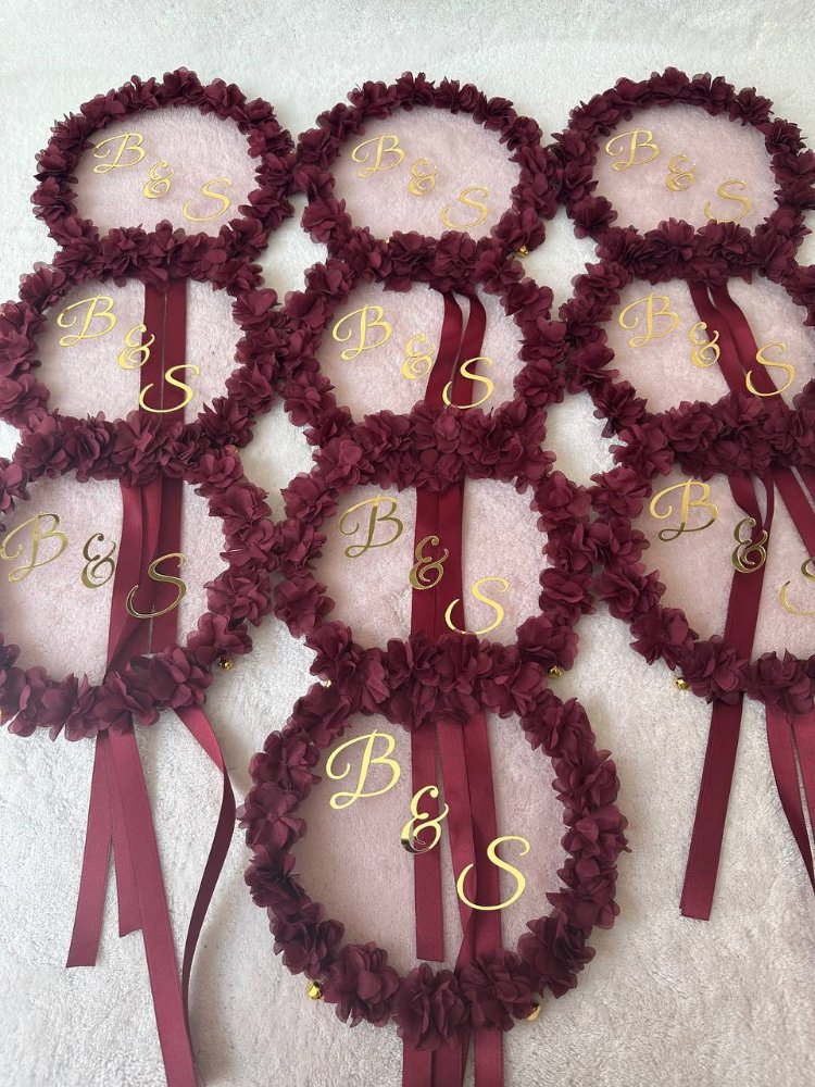 10x Lasergeschnittenes, florales Brautjungfern-Tamburin | EW-292647