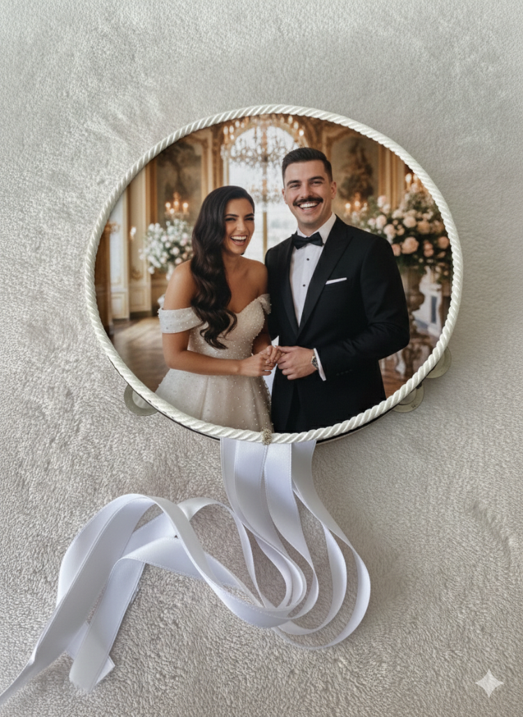 Personalisiertes Braut-Tamburin mit Foto | EW-292670