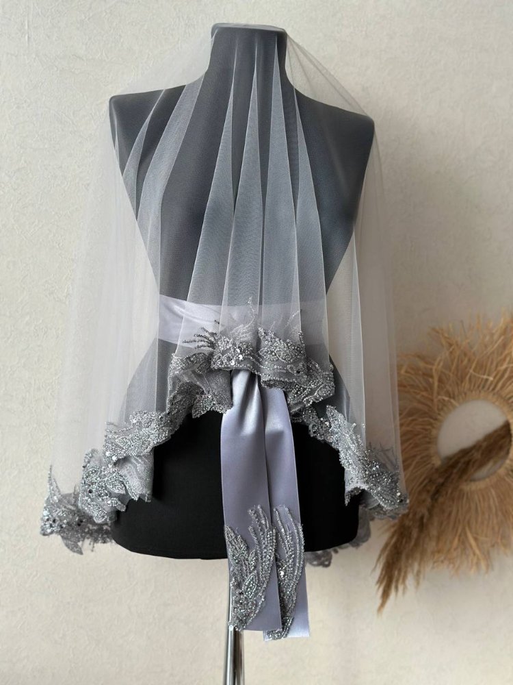 Brautschleier-Set aus französischer Guipure-Spitze | EW-293625