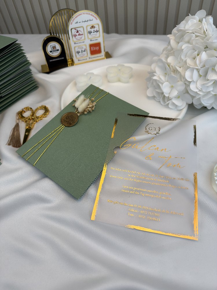 50xPersonalisierte handgefertigte Einladungen für Hochzeit, Verlobung und Verlobungsfei | EW-292975