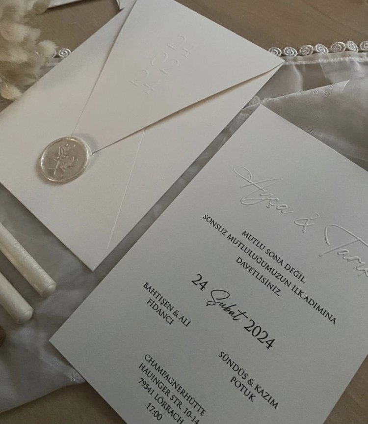 50xPersonalisierte handgefertigte Einladungen für Hochzeit, Verlobung und Verlobungsfei | EW-292738
