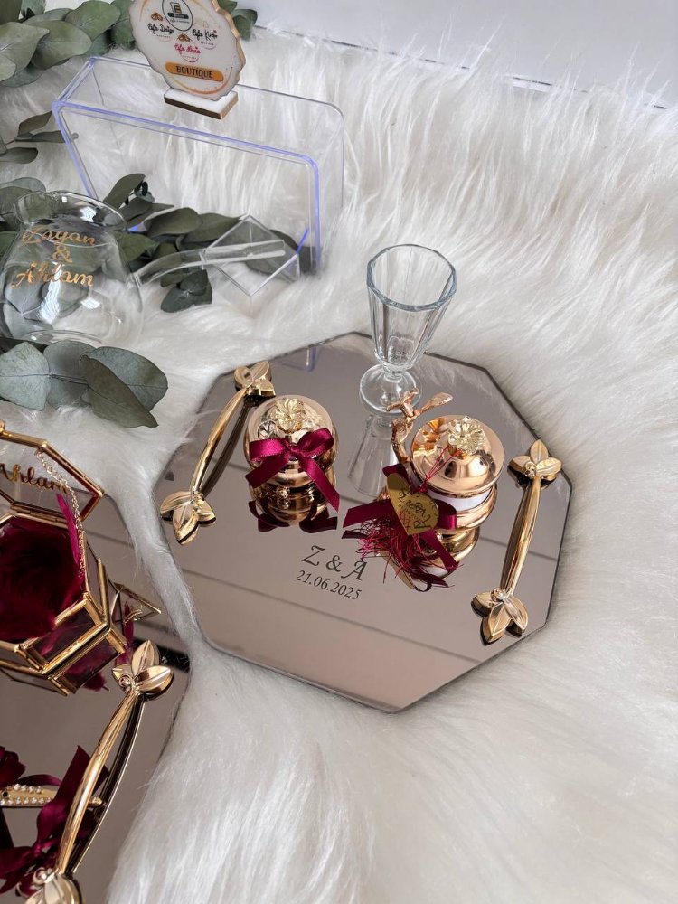Spiegelmodell Verlobungs- und Versprechenstablett-Set | EW-292764