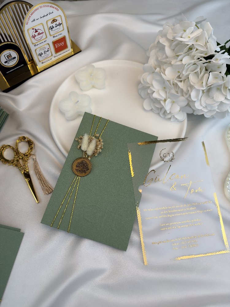 50xPersonalisierte handgefertigte Einladungen für Hochzeit, Verlobung und Verlobungsfei | EW-292975