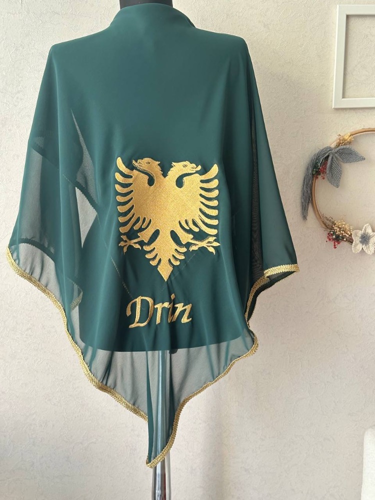 Personalisierte bestickte und verzierte Bräutigam-Schulterdecke und Handschuhe | EW-292790