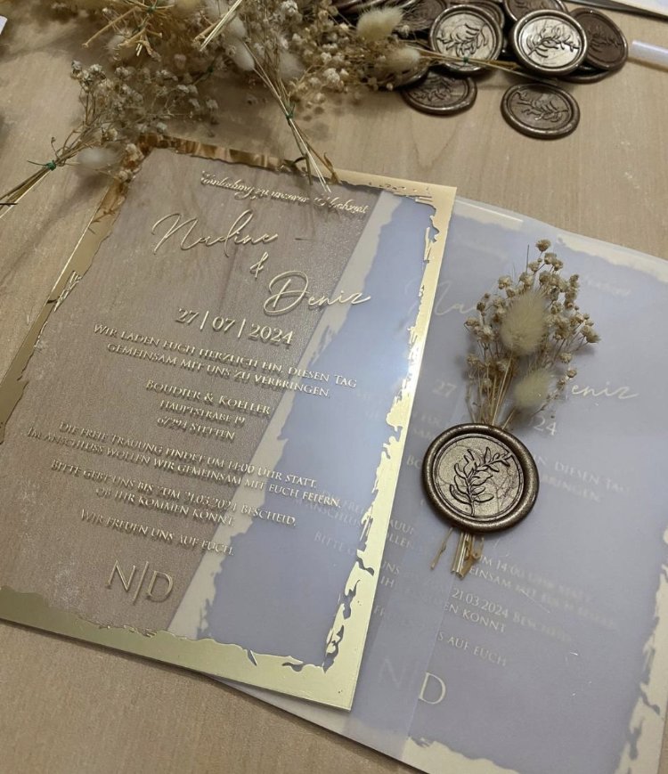 50xPersonalisierte handgefertigte Einladungen für Hochzeit, Verlobung und Verlobungsfei | EW-292743
