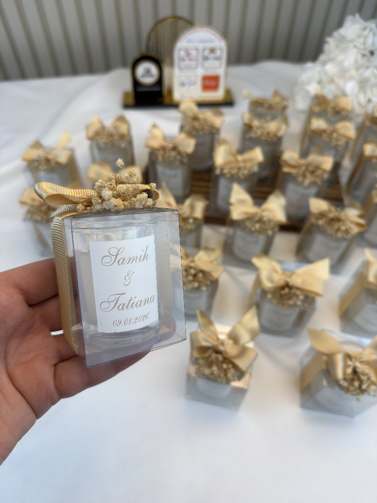 20 personalisierte Esetat-Kerzen in Geschenkbox | EW-292963