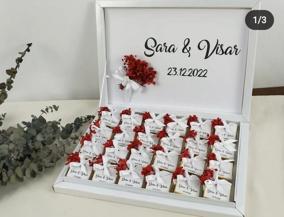 Personalisierte handgefertigte Verlobungs‑Schokoladen | EW-292774
