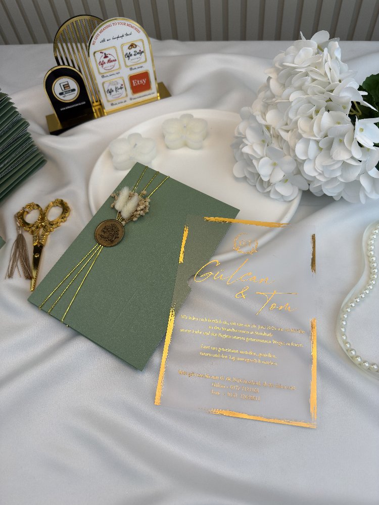 50xPersonalisierte handgefertigte Einladungen für Hochzeit, Verlobung und Verlobungsfei | EW-292975