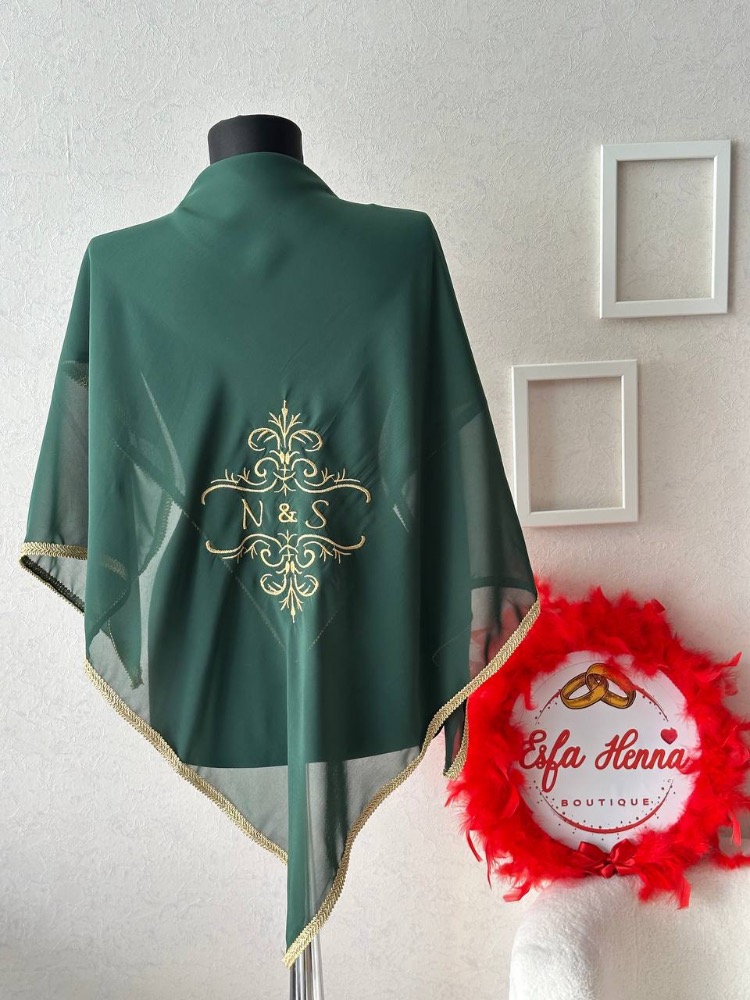 Personalisierte bestickte und verzierte Bräutigam-Schulterdecke und Handschuhe | EW-292805