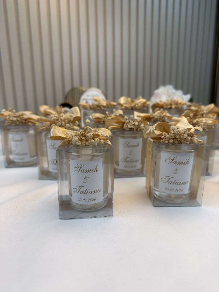 20 personalisierte Esetat-Kerzen in Geschenkbox | EW-292963