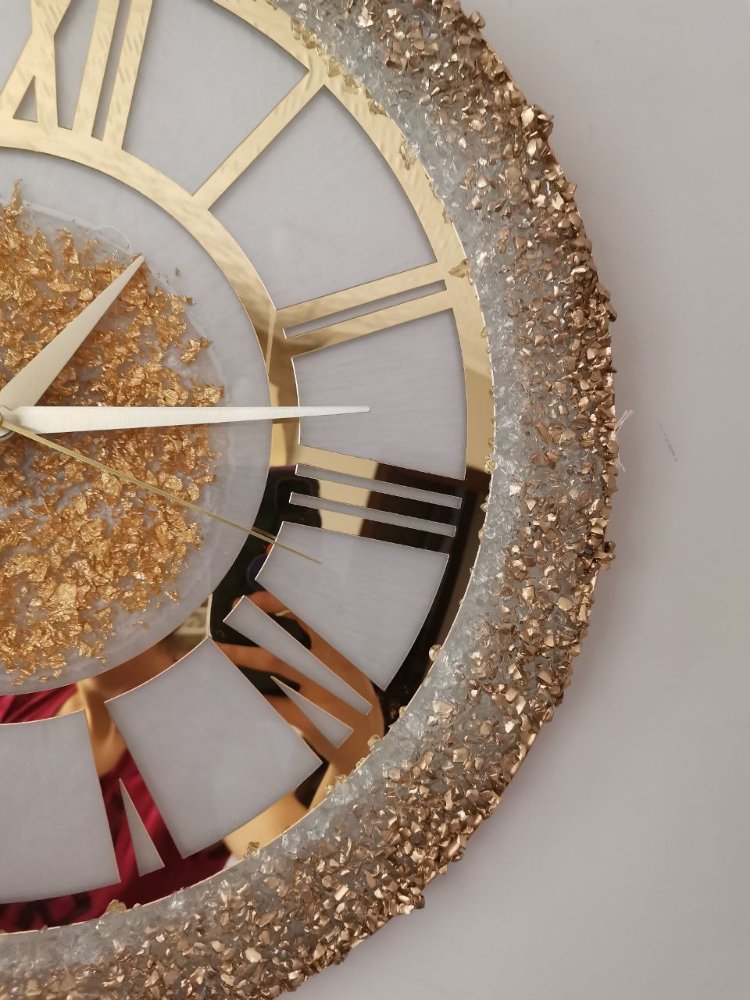 Personalisierte handgefertigte Epoxid-Uhr 35x35 cm | EW-292769