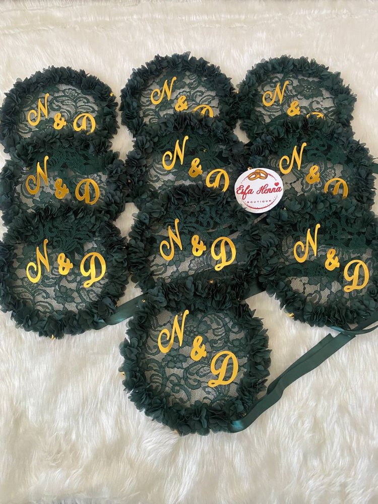 10x Lasergeschnittenes, florales Brautjungfern-Tamburin | EW-292941