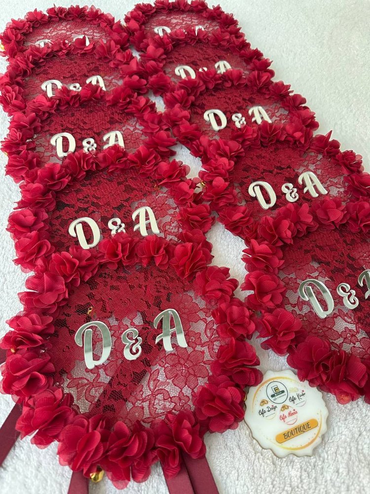 10x Lasergeschnittenes, florales Brautjungfern-Tamburin | EW-292935