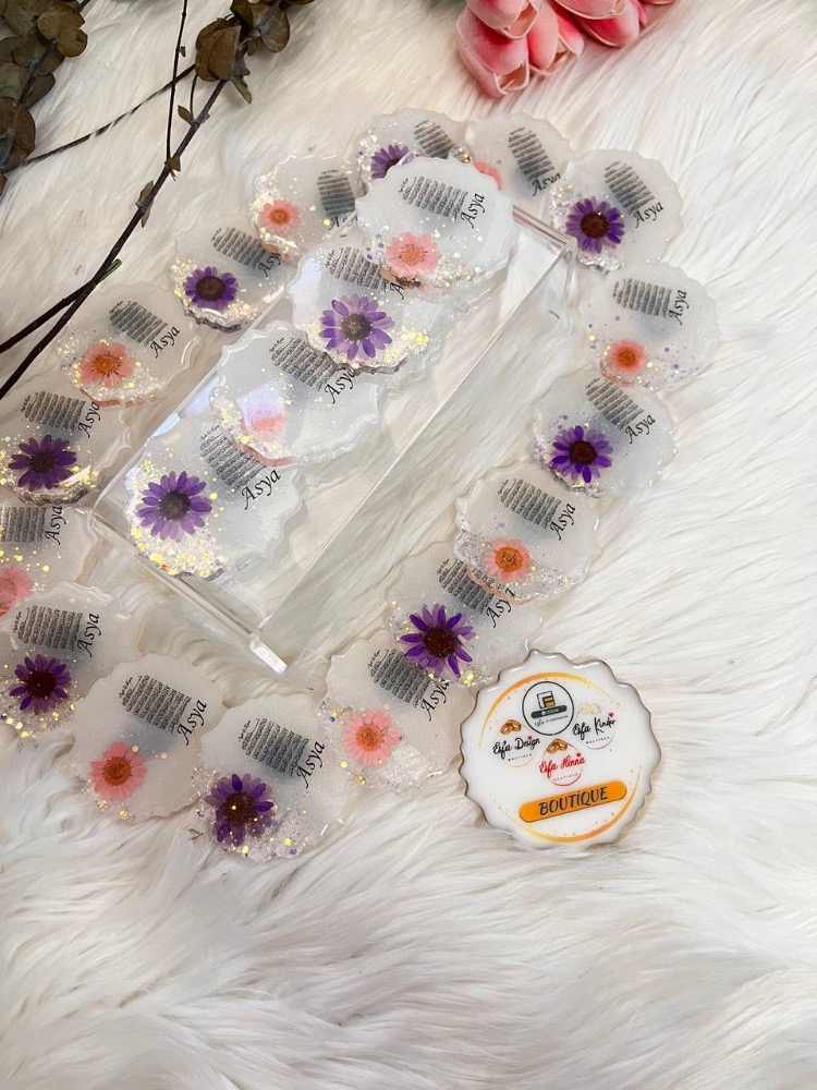 20 Handgefertigter Epoxidharz-Magnet mit Blumen | EW-292876