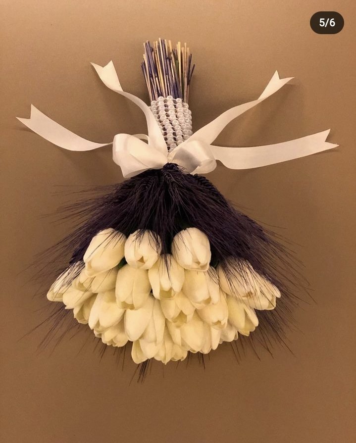 Personalisierter Brautstrauß+Ansteckblume+Brautkrone | EW-292905