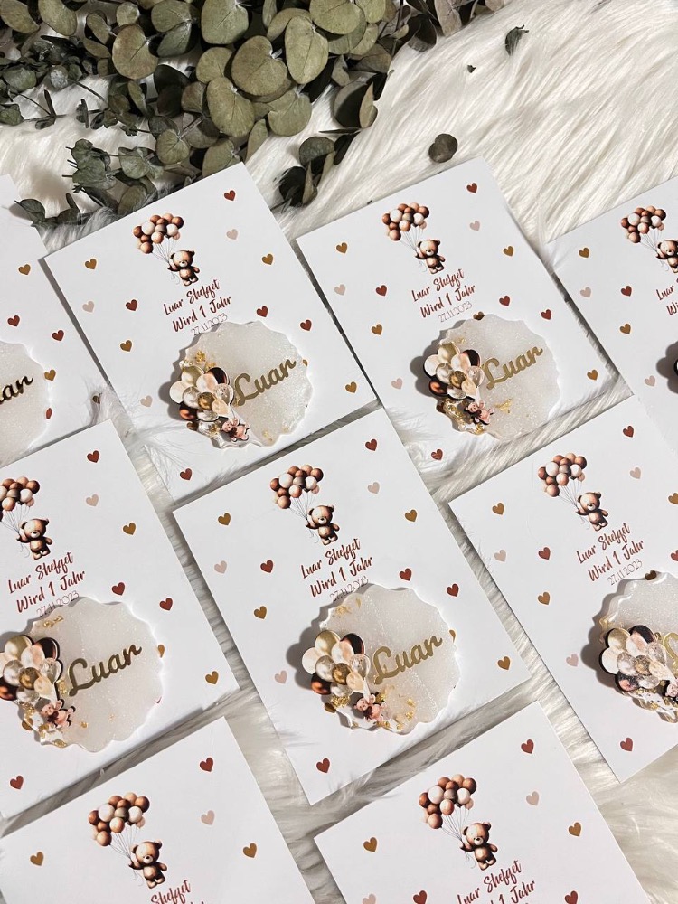 30 Handgefertigter Epoxidharz-Magnet mit Teddybärmotiv | EW-292850