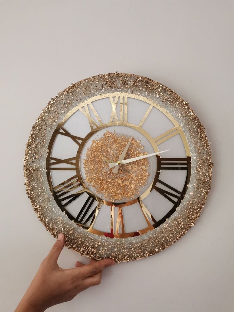 Personalisierte handgefertigte Epoxid-Uhr 35x35 cm | EW-292769