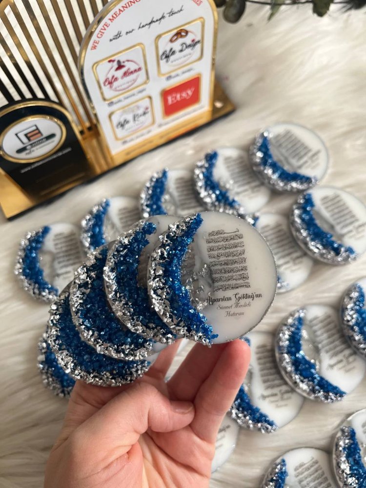 20 Handgefertigter Epoxid-Souvenir-Magnet mit Steinen | EW-292888