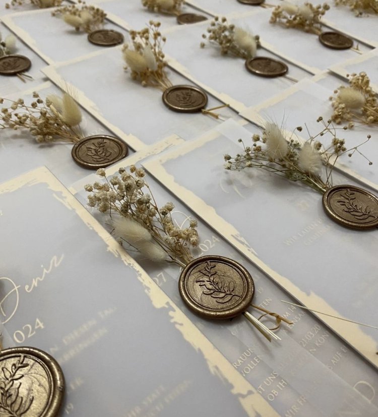 50xPersonalisierte handgefertigte Einladungen für Hochzeit, Verlobung und Verlobungsfei | EW-292743