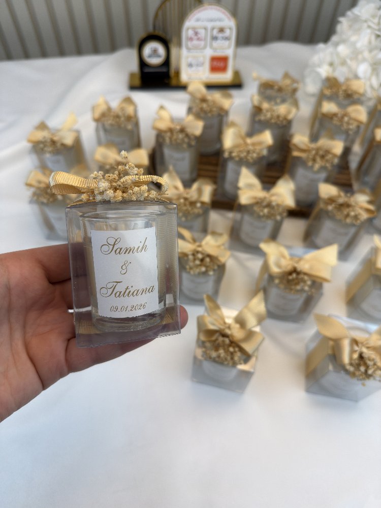 20 personalisierte Esetat-Kerzen in Geschenkbox | EW-292963