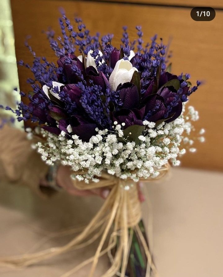 Personalisierter Brautstrauß+Brautkrone+Ansteckblume | EW-292903